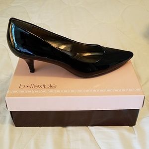 Black patent pumps